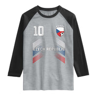 Czech Republic Soccer Sports Graphic Number 10 Jersey Style Raglan Shirt Proud Czechia Football Fans Game Day Pride