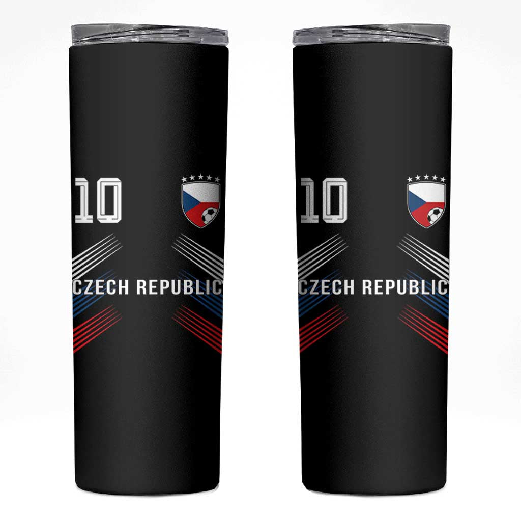 Czech Republic Soccer Sports Graphic Number 10 Jersey Style Skinny Tumbler Proud Czechia Football Fans Game Day Pride