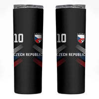 Czech Republic Soccer Sports Graphic Number 10 Jersey Style Skinny Tumbler Proud Czechia Football Fans Game Day Pride