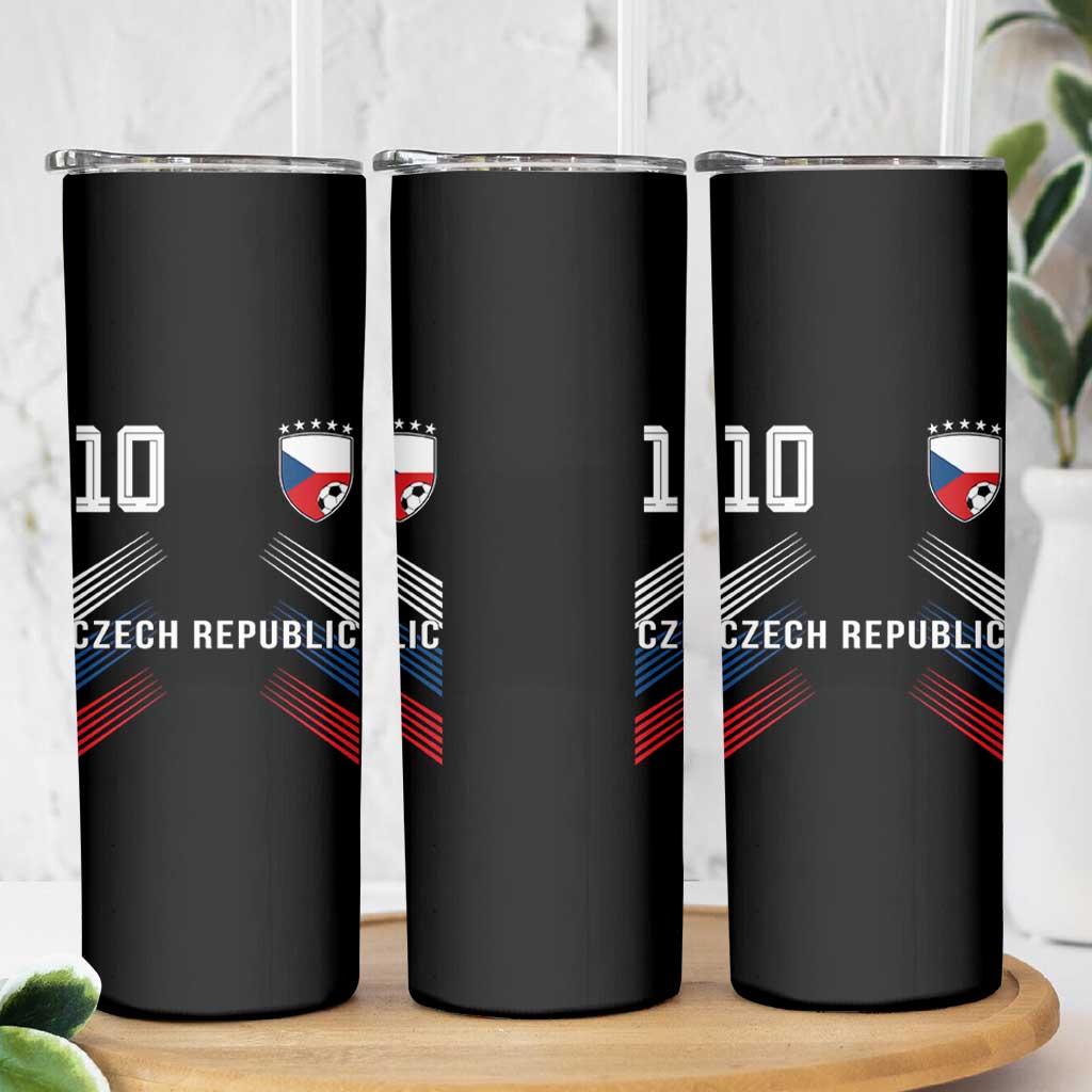 Czech Republic Soccer Sports Graphic Number 10 Jersey Style Skinny Tumbler Proud Czechia Football Fans Game Day Pride