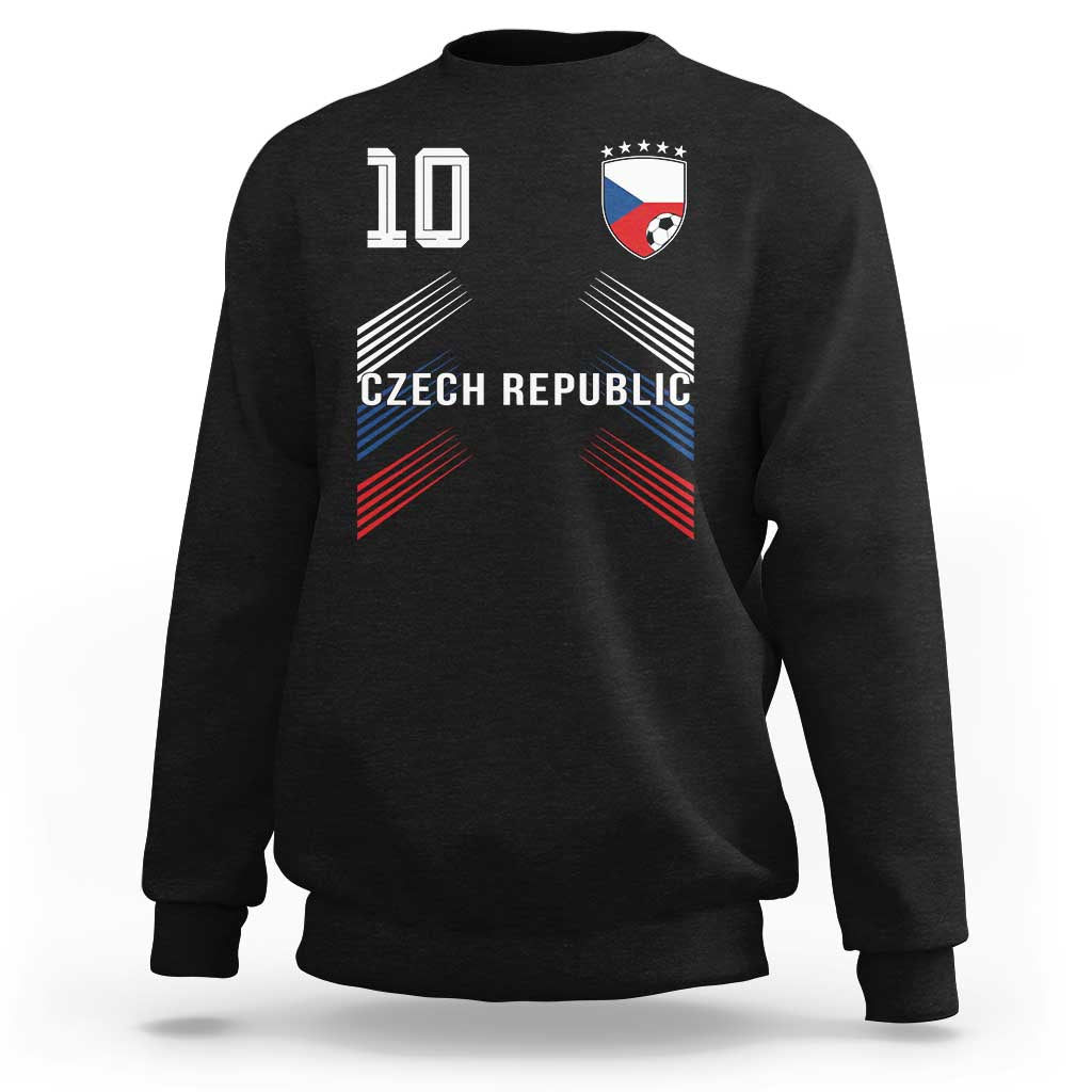 Czech Republic Soccer Sports Graphic Number 10 Jersey Style Sweatshirt Proud Czechia Football Fans Game Day Pride