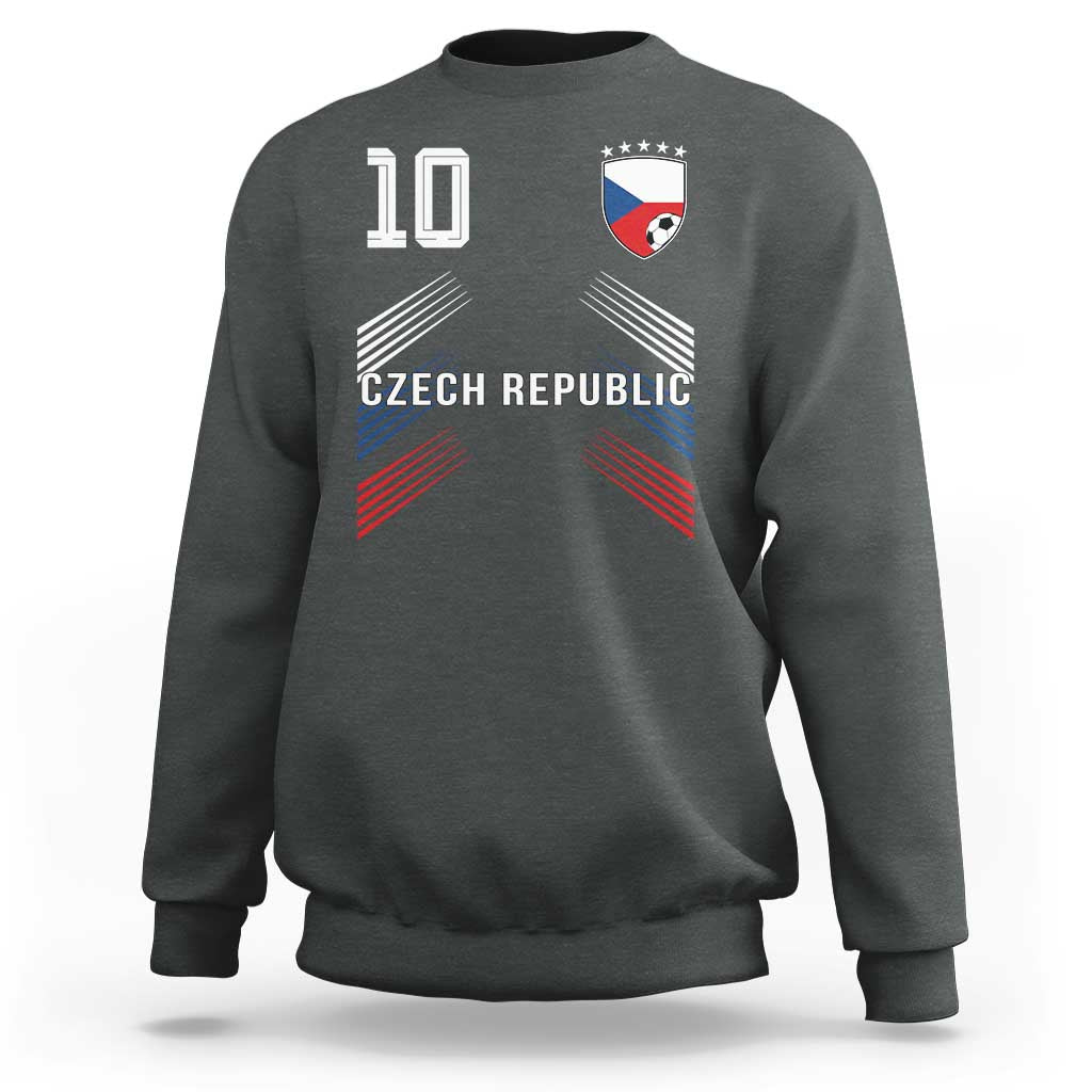 Czech Republic Soccer Sports Graphic Number 10 Jersey Style Sweatshirt Proud Czechia Football Fans Game Day Pride