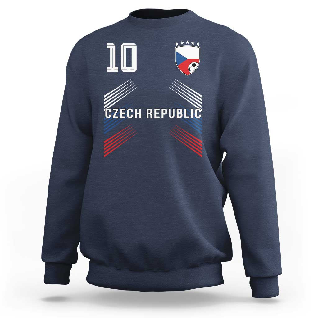 Czech Republic Soccer Sports Graphic Number 10 Jersey Style Sweatshirt Proud Czechia Football Fans Game Day Pride
