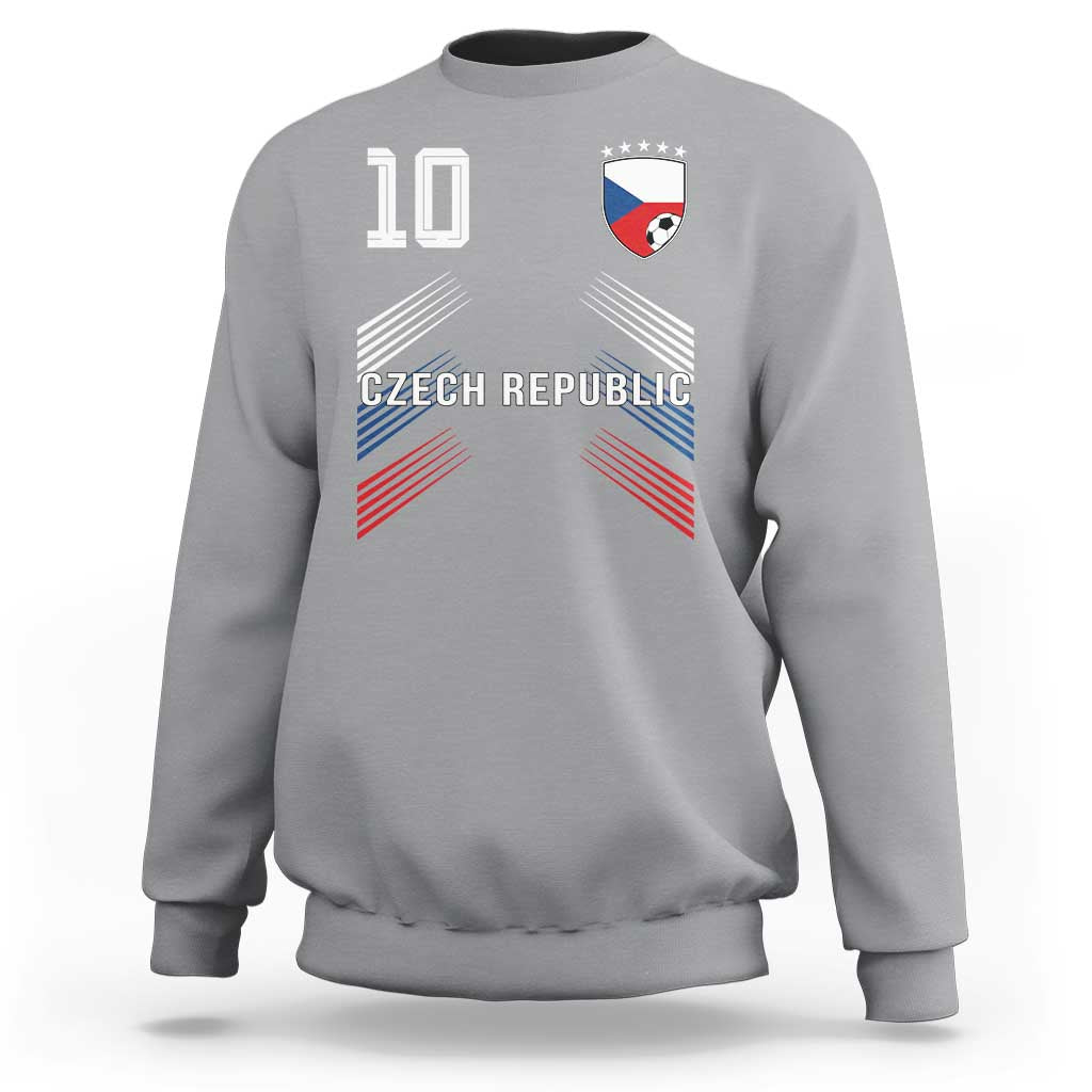 Czech Republic Soccer Sports Graphic Number 10 Jersey Style Sweatshirt Proud Czechia Football Fans Game Day Pride