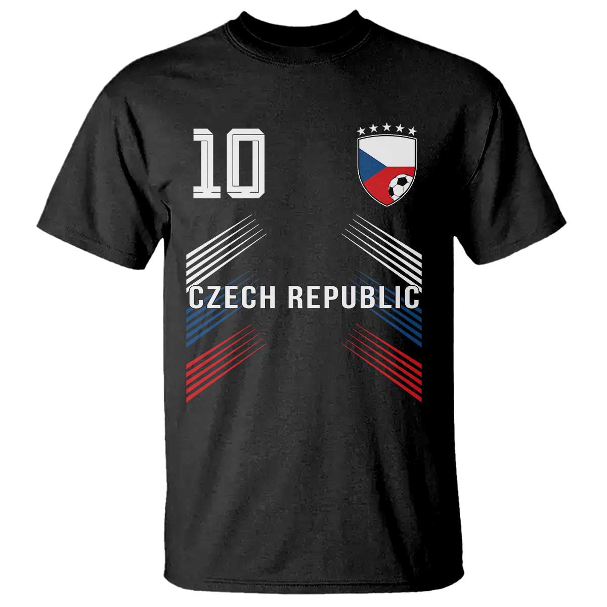 Czech Republic Soccer Sports Graphic Number 10 Jersey Style T Shirt Proud Czechia Football Fans Game Day Pride