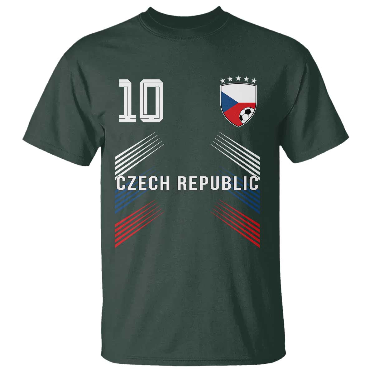 Czech Republic Soccer Sports Graphic Number 10 Jersey Style T Shirt Proud Czechia Football Fans Game Day Pride