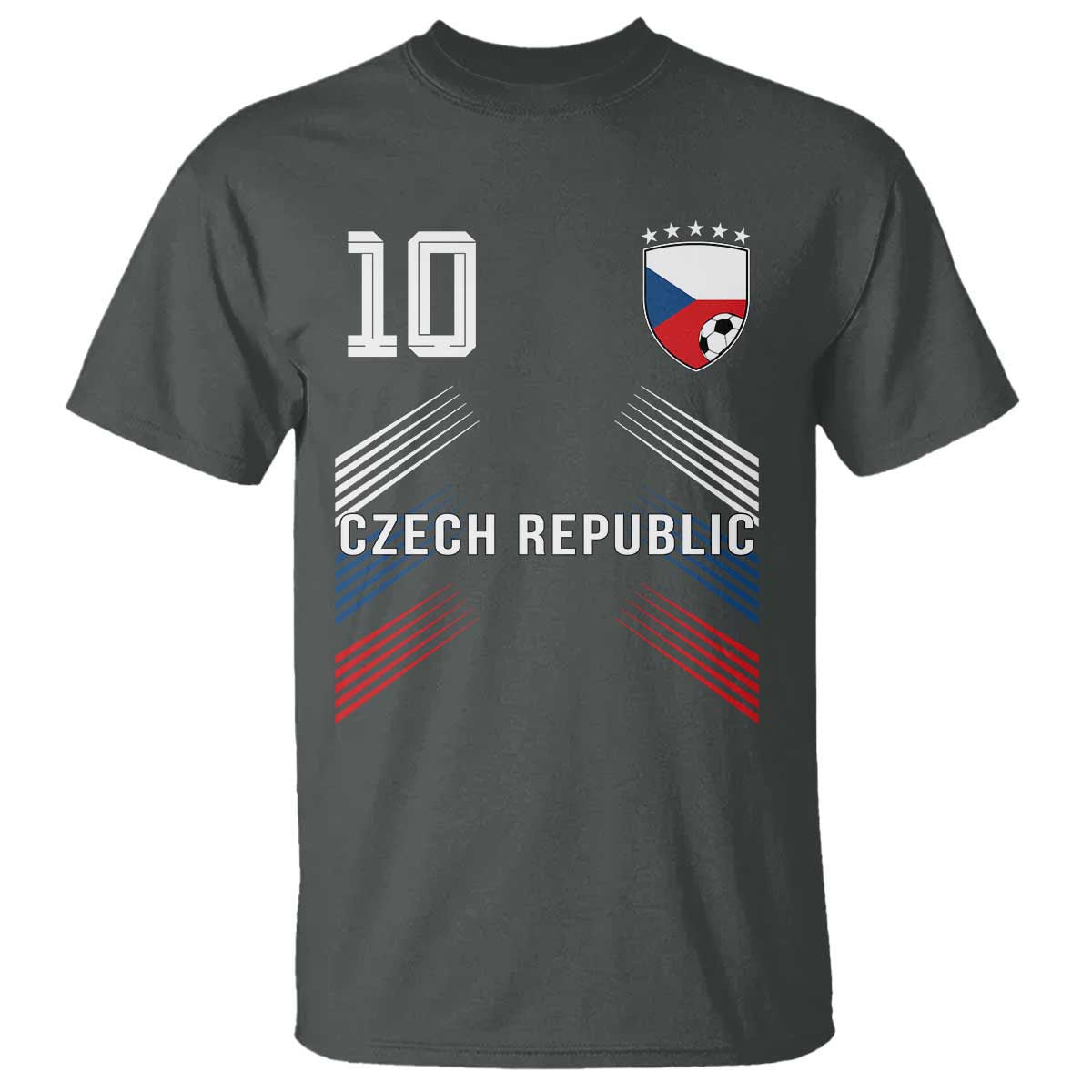 Czech Republic Soccer Sports Graphic Number 10 Jersey Style T Shirt Proud Czechia Football Fans Game Day Pride