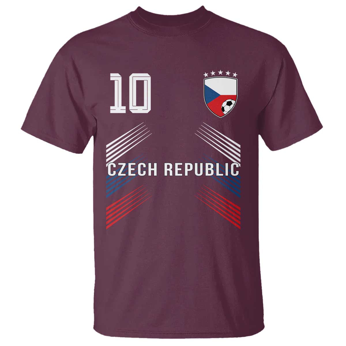 Czech Republic Soccer Sports Graphic Number 10 Jersey Style T Shirt Proud Czechia Football Fans Game Day Pride