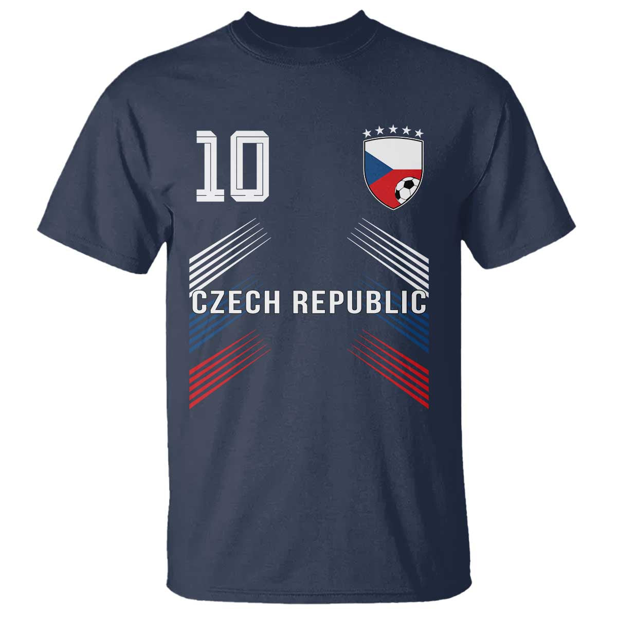 Czech Republic Soccer Sports Graphic Number 10 Jersey Style T Shirt Proud Czechia Football Fans Game Day Pride