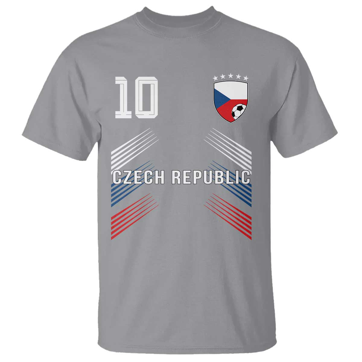 Czech Republic Soccer Sports Graphic Number 10 Jersey Style T Shirt Proud Czechia Football Fans Game Day Pride
