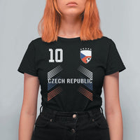 Czech Republic Soccer Sports Graphic Number 10 Jersey Style T Shirt For Women Proud Czechia Football Fans Game Day Pride