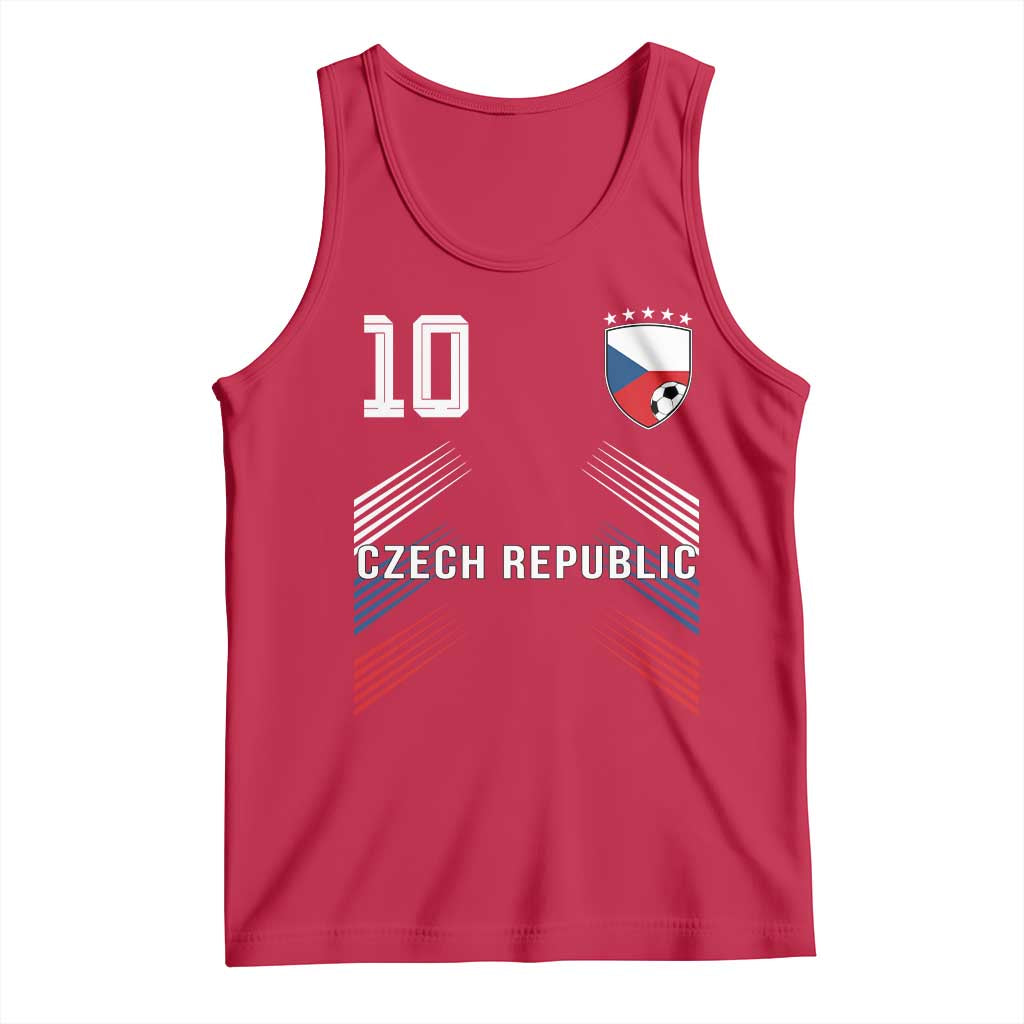 Czech Republic Soccer Sports Graphic Number 10 Jersey Style Tank Top Proud Czechia Football Fans Game Day Pride
