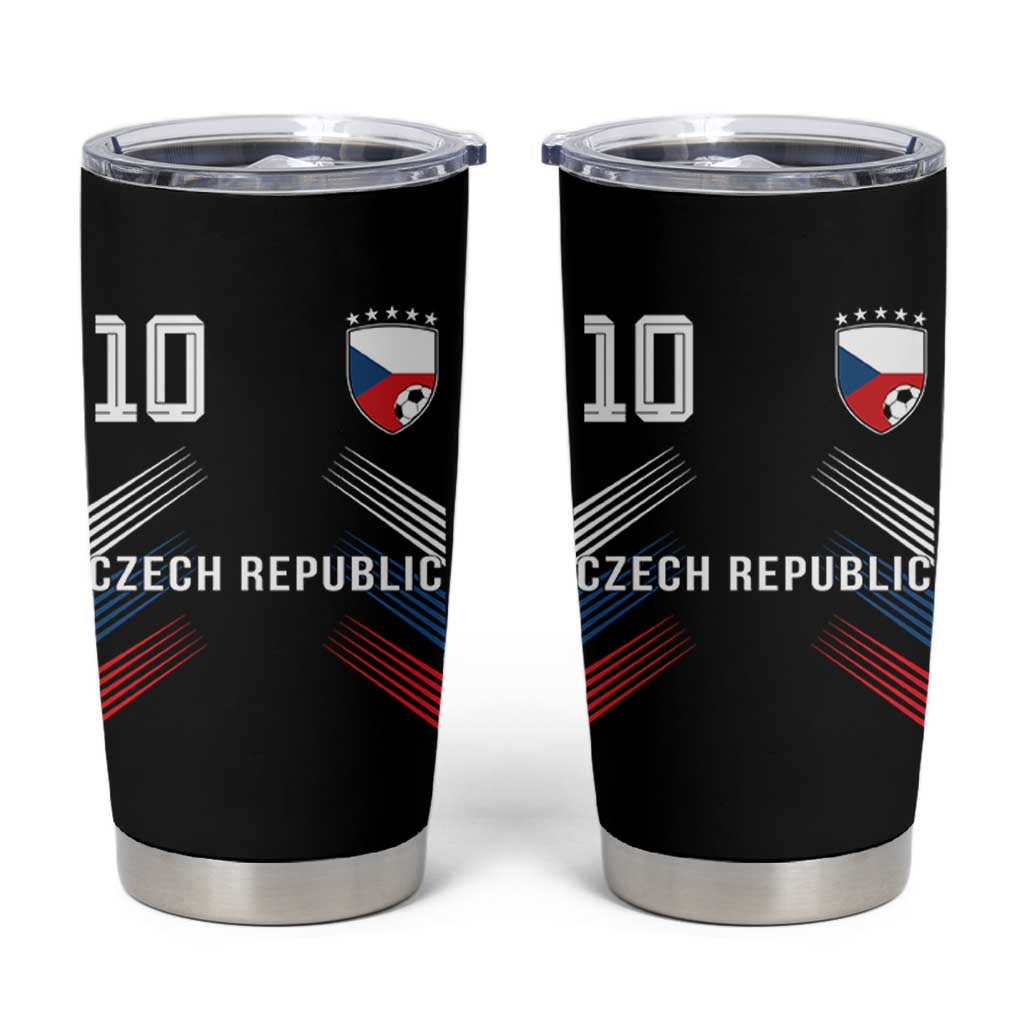 Czech Republic Soccer Sports Graphic Number 10 Jersey Style Tumbler Cup Proud Czechia Football Fans Game Day Pride