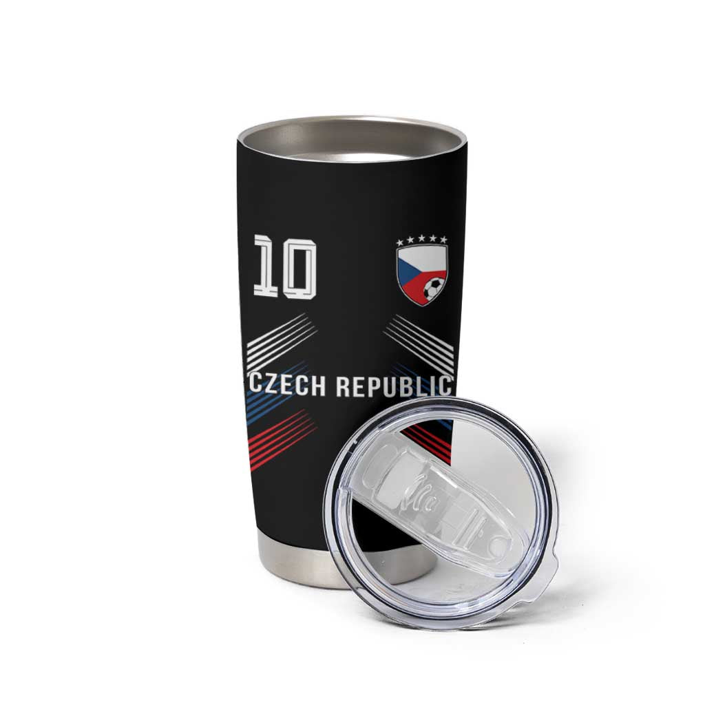 Czech Republic Soccer Sports Graphic Number 10 Jersey Style Tumbler Cup Proud Czechia Football Fans Game Day Pride
