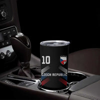 Czech Republic Soccer Sports Graphic Number 10 Jersey Style Tumbler Cup Proud Czechia Football Fans Game Day Pride