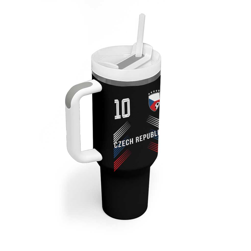Czech Republic Soccer Sports Graphic Number 10 Jersey Style Tumbler With Handle Proud Czechia Football Fans Game Day Pride