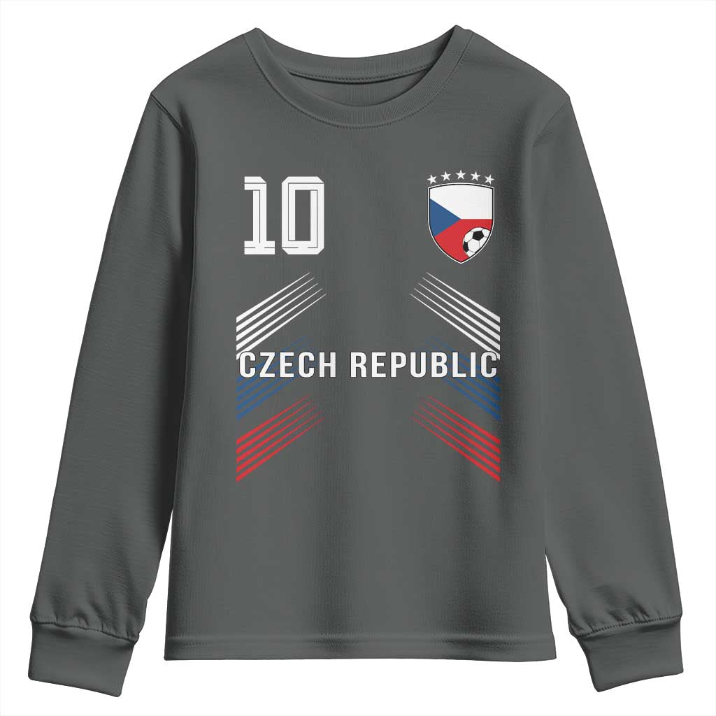 Czech Republic Soccer Sports Graphic Number 10 Jersey Style Youth Sweatshirt Proud Czechia Football Fans Game Day Pride