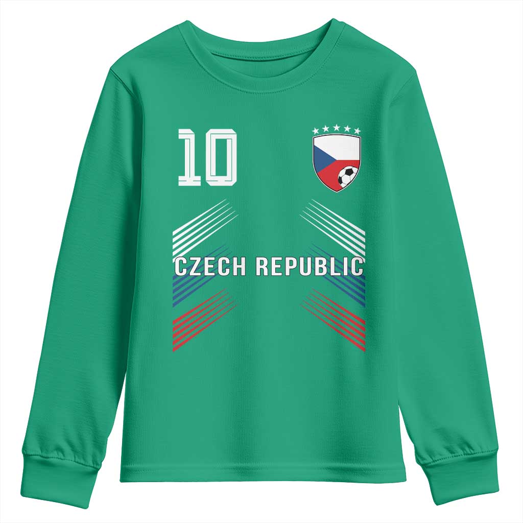 Czech Republic Soccer Sports Graphic Number 10 Jersey Style Youth Sweatshirt Proud Czechia Football Fans Game Day Pride