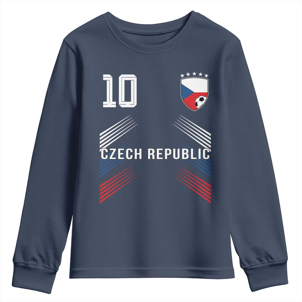 Czech Republic Soccer Sports Graphic Number 10 Jersey Style Youth Sweatshirt Proud Czechia Football Fans Game Day Pride