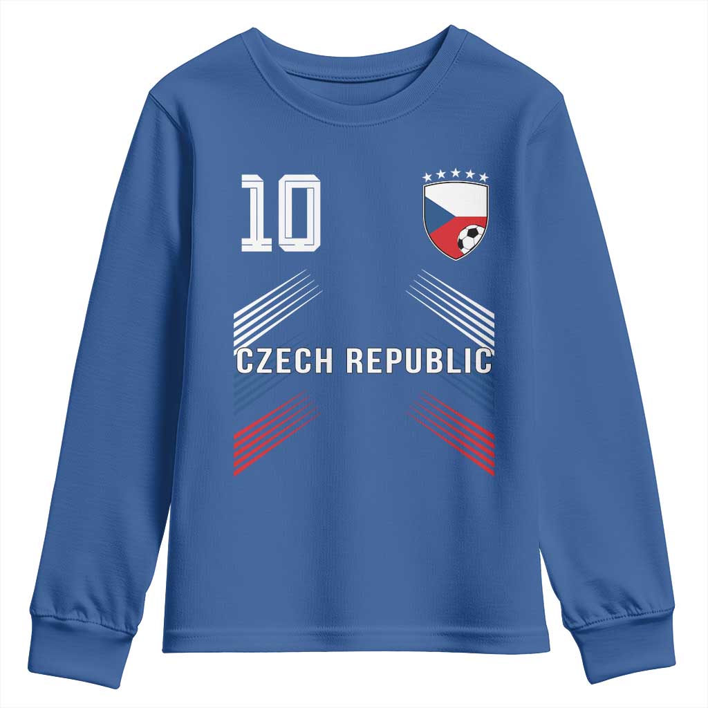 Czech Republic Soccer Sports Graphic Number 10 Jersey Style Youth Sweatshirt Proud Czechia Football Fans Game Day Pride