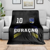 Curacao Soccer Sports Graphic Number 10 Jersey Style Throw Blanket Proud Curaçaoans Football Fans Game Day Pride