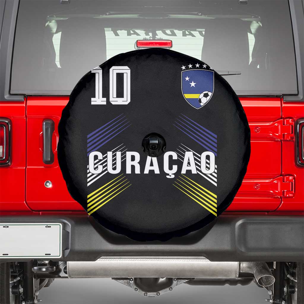 Curacao Soccer Sports Graphic Number 10 Jersey Style Spare Tire Cover Proud Curaçaoans Football Fans Game Day Pride