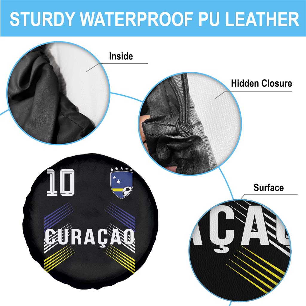 Curacao Soccer Sports Graphic Number 10 Jersey Style Spare Tire Cover Proud Curaçaoans Football Fans Game Day Pride