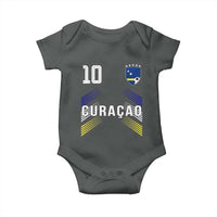 Curacao Soccer Sports Graphic Number 10 Jersey Style Baby Onesie Proud Curaçaoans Football Fans Game Day Pride