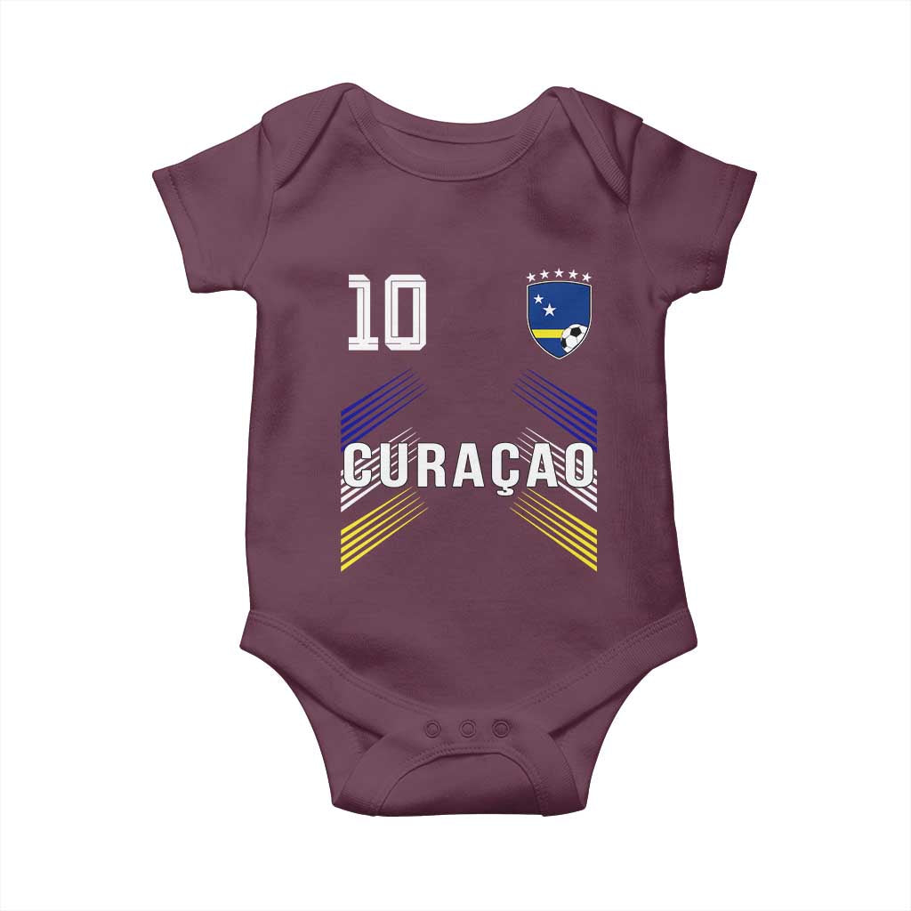 Curacao Soccer Sports Graphic Number 10 Jersey Style Baby Onesie Proud Curaçaoans Football Fans Game Day Pride