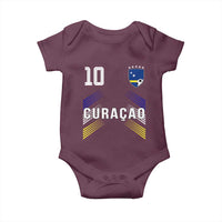 Curacao Soccer Sports Graphic Number 10 Jersey Style Baby Onesie Proud Curaçaoans Football Fans Game Day Pride