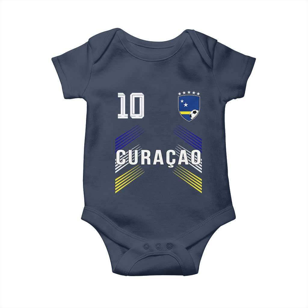 Curacao Soccer Sports Graphic Number 10 Jersey Style Baby Onesie Proud Curaçaoans Football Fans Game Day Pride