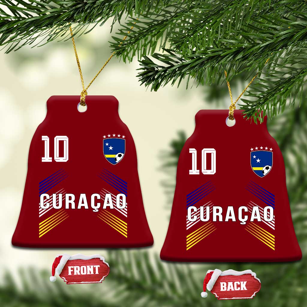Curacao Soccer Sports Graphic Number 10 Jersey Style Ceramic Ornament Proud Curaçaoans Football Fans Game Day Pride