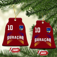 Curacao Soccer Sports Graphic Number 10 Jersey Style Ceramic Ornament Proud Curaçaoans Football Fans Game Day Pride