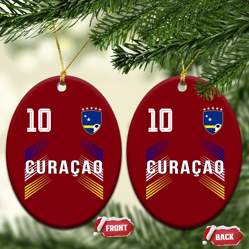 Curacao Soccer Sports Graphic Number 10 Jersey Style Ceramic Ornament Proud Curaçaoans Football Fans Game Day Pride