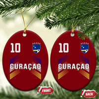 Curacao Soccer Sports Graphic Number 10 Jersey Style Ceramic Ornament Proud Curaçaoans Football Fans Game Day Pride