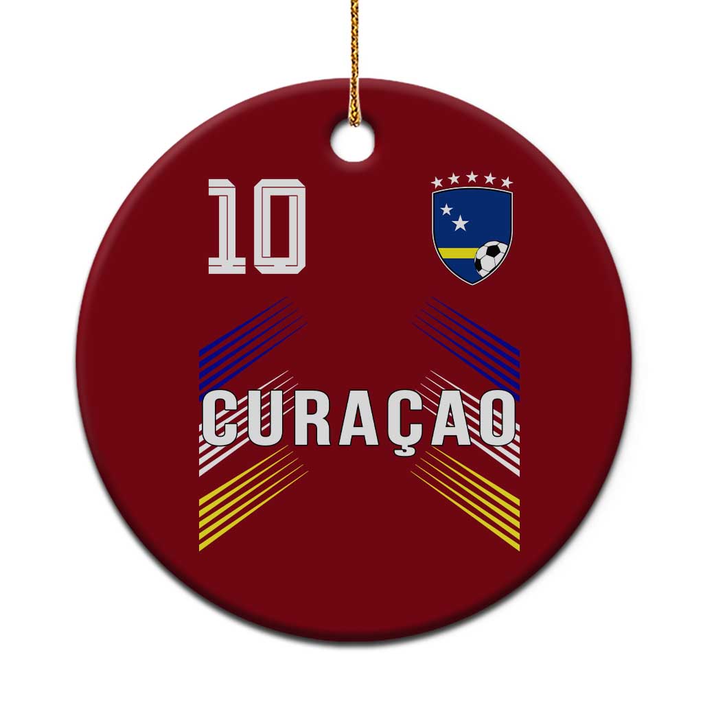 Curacao Soccer Sports Graphic Number 10 Jersey Style Ceramic Ornament Proud Curaçaoans Football Fans Game Day Pride