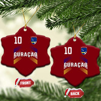 Curacao Soccer Sports Graphic Number 10 Jersey Style Ceramic Ornament Proud Curaçaoans Football Fans Game Day Pride