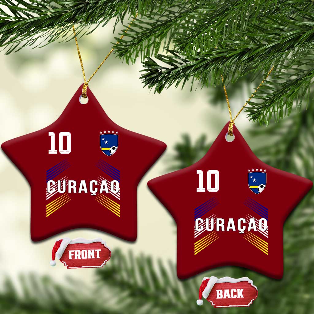 Curacao Soccer Sports Graphic Number 10 Jersey Style Ceramic Ornament Proud Curaçaoans Football Fans Game Day Pride