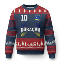 Curacao Soccer Sports Graphic Number 10 Jersey Style Ugly Christmas Sweater Proud Curaçaoans Football Fans Game Day Pride
