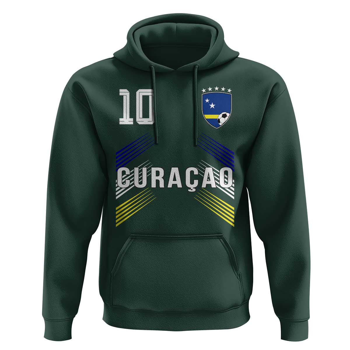 Curacao Soccer Sports Graphic Number 10 Jersey Style Hoodie Proud Curaçaoans Football Fans Game Day Pride