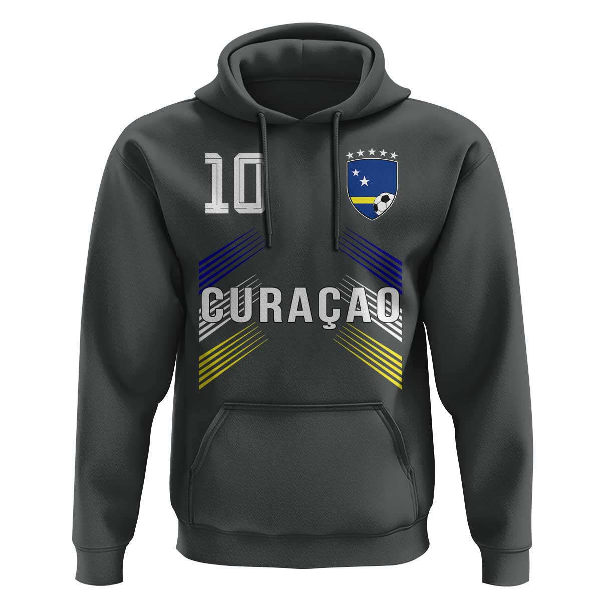 Curacao Soccer Sports Graphic Number 10 Jersey Style Hoodie Proud Curaçaoans Football Fans Game Day Pride