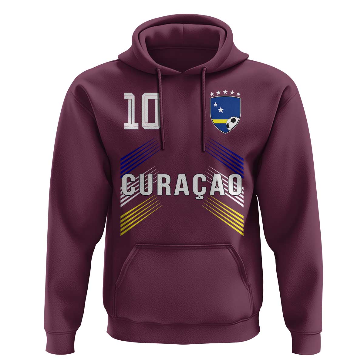 Curacao Soccer Sports Graphic Number 10 Jersey Style Hoodie Proud Curaçaoans Football Fans Game Day Pride