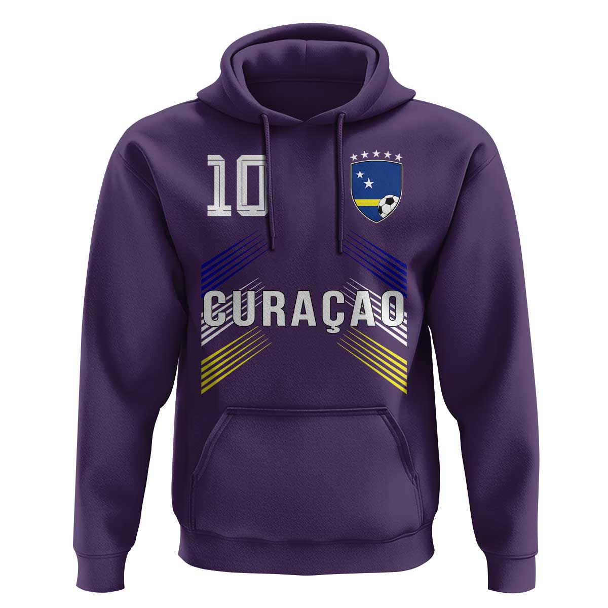 Curacao Soccer Sports Graphic Number 10 Jersey Style Hoodie Proud Curaçaoans Football Fans Game Day Pride