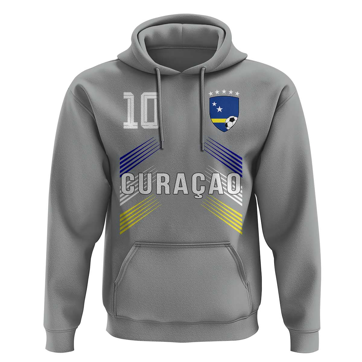 Curacao Soccer Sports Graphic Number 10 Jersey Style Hoodie Proud Curaçaoans Football Fans Game Day Pride