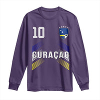 Curacao Soccer Sports Graphic Number 10 Jersey Style Long Sleeve Shirt Proud Curaçaoans Football Fans Game Day Pride