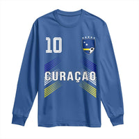 Curacao Soccer Sports Graphic Number 10 Jersey Style Long Sleeve Shirt Proud Curaçaoans Football Fans Game Day Pride