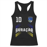 Curacao Soccer Sports Graphic Number 10 Jersey Style Racerback Tank Top Proud Curaçaoans Football Fans Game Day Pride