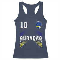 Curacao Soccer Sports Graphic Number 10 Jersey Style Racerback Tank Top Proud Curaçaoans Football Fans Game Day Pride