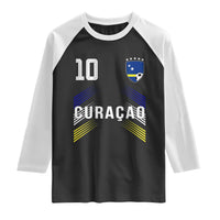 Curacao Soccer Sports Graphic Number 10 Jersey Style Raglan Shirt Proud Curaçaoans Football Fans Game Day Pride