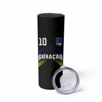 Curacao Soccer Sports Graphic Number 10 Jersey Style Skinny Tumbler Proud Curaçaoans Football Fans Game Day Pride